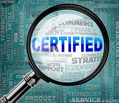 Image of Certified Magnifier Indicates Searches Validate And Research