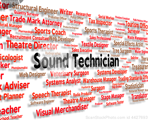 Image of Sound Technician Shows Skilled Worker And Audio