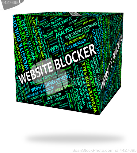 Image of Website Blocker Represents Blockade Words And Domains