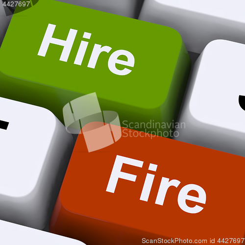 Image of Hire Fire Keys Shows Human Resources Or Recruitment