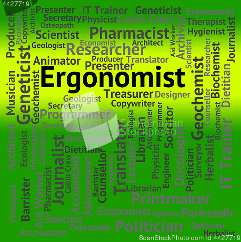 Image of Ergonomist Job Indicates Work Hire And Furniture