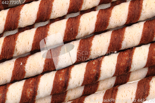Image of chocolate tube dessert background