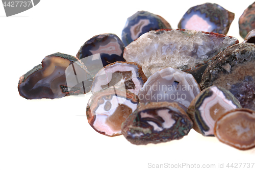 Image of natural agates isolated