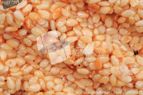 Image of sesame seeds with honey texture 