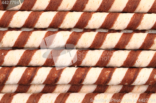 Image of chocolate tube dessert background