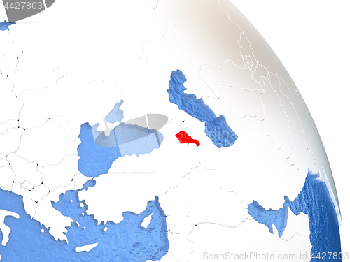 Image of Armenia on elegant globe