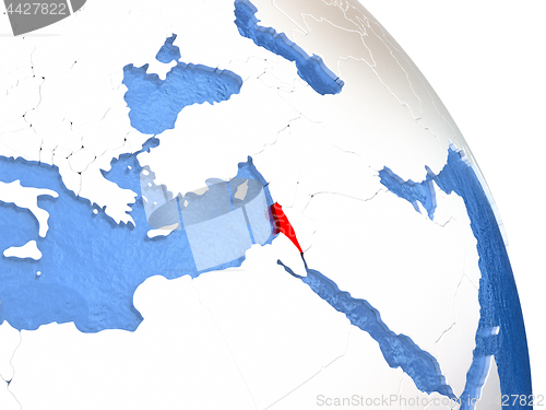 Image of Israel on elegant globe