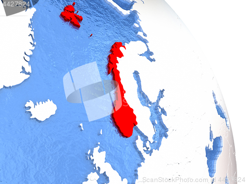 Image of Norway on elegant globe