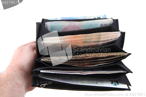 Image of wallet with czech money 