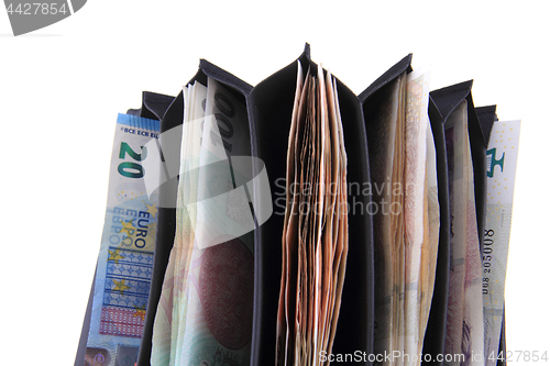 Image of wallet with czech money 