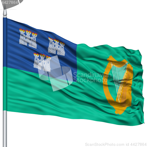 Image of Dublin City Flag on Flagpole
