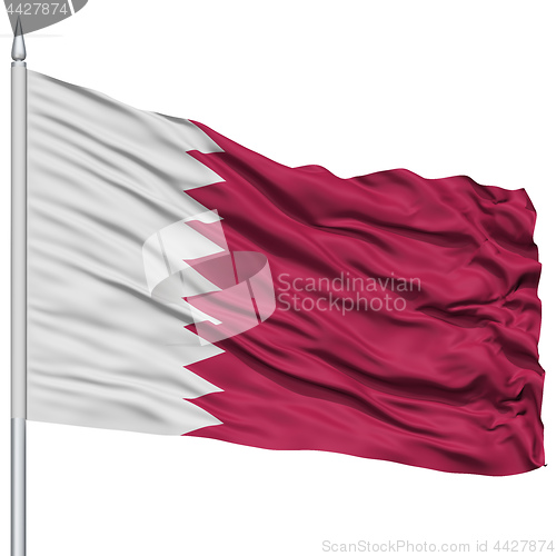 Image of Qatar Flag on Flagpole