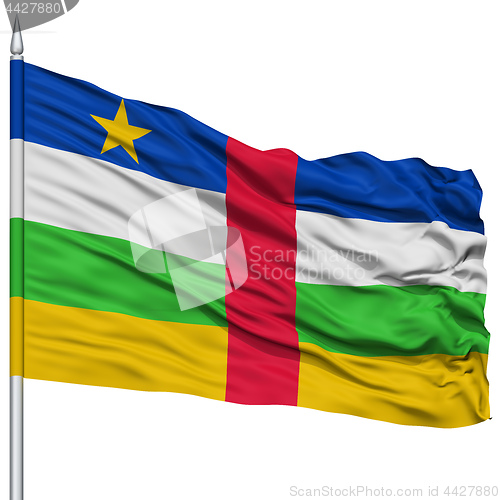 Image of Central African Republic Flag on Flagpole