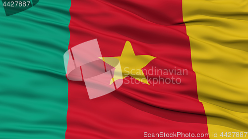 Image of Closeup Cameroon Flag