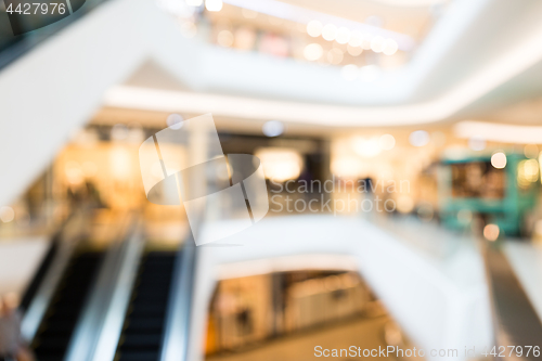 Image of Blurred image of shopping mall and people
