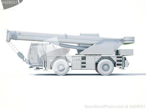 Image of Truck Mounted Crane on White