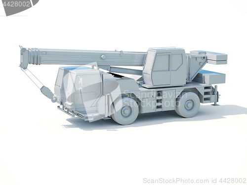 Image of Truck Mounted Crane on White