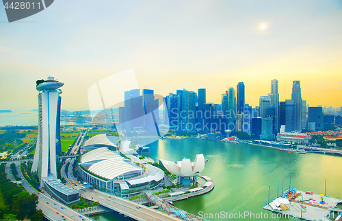 Image of Singapore cityscape at sunset