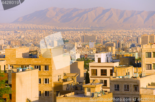 Image of Tehran residential buildings, skyline. Iran