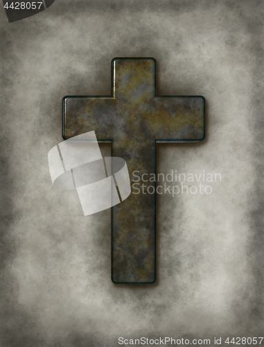 Image of christian cross on grunge background