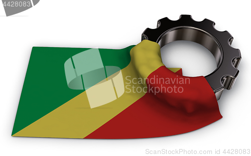 Image of gear wheel and flag of the congo