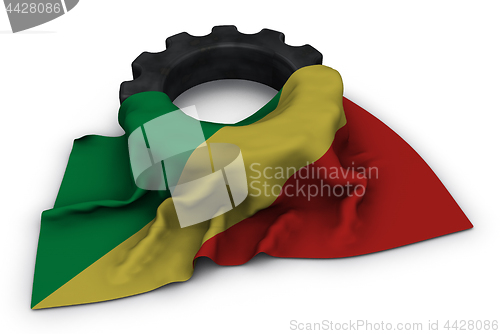 Image of gear wheel and flag of the congo