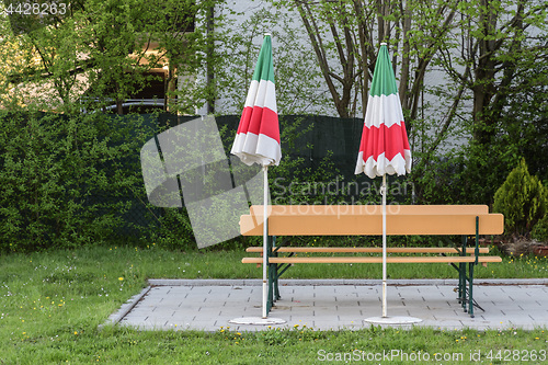 Image of Parasols with colors Italy