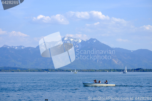 Image of Chiemsee with boat