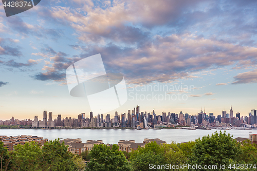 Image of Boulevard east New York city skyline view.