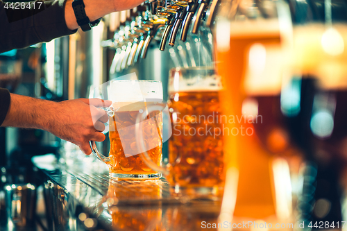 Image of Beer taps in a pub