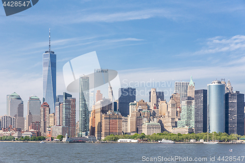 Image of Panoramic view of Lower Manhattan, New York City, USA