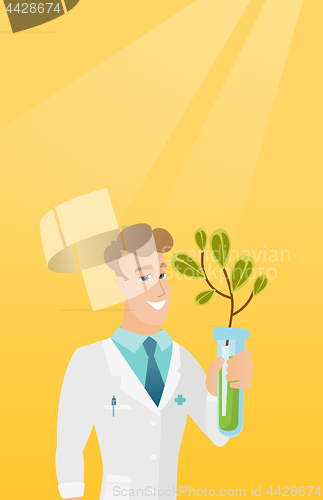 Image of Scientist with test tube vector illustration.