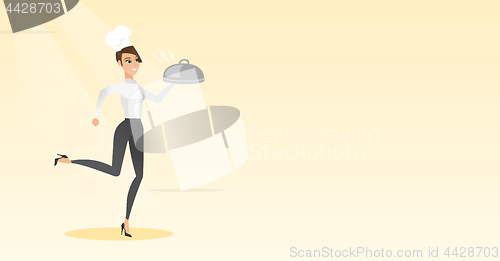 Image of Running chef cook vector illustration.