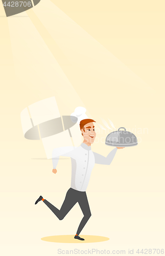 Image of Running chef cook vector illustration.