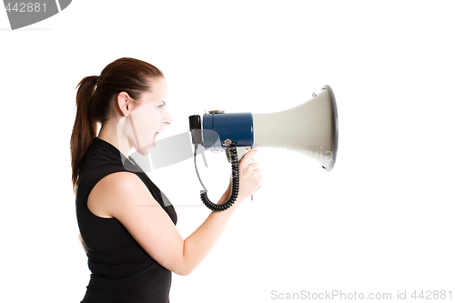 Image of Shouting businesswoman