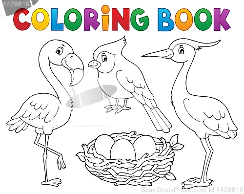 Image of Coloring book bird topic 1