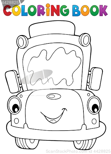 Image of Coloring book school bus theme 7