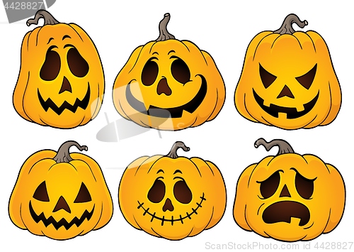 Image of Halloween pumpkins theme set 3