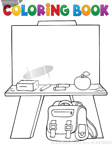 Image of Coloring book schoolboard topic 1