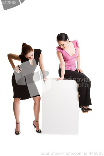 Image of Businesswomen and billboard