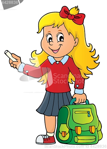 Image of Happy pupil girl theme image 7