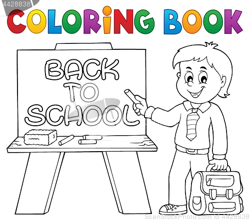 Image of Coloring book happy pupil boy theme 5