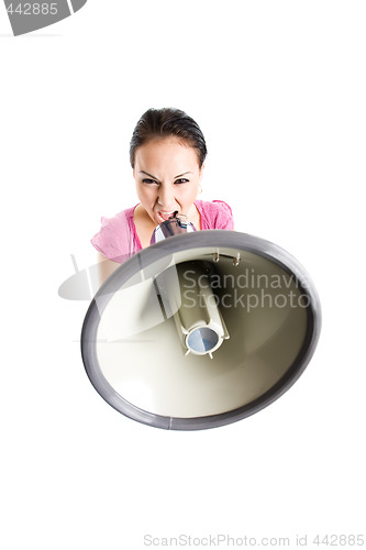 Image of Shouting businesswoman