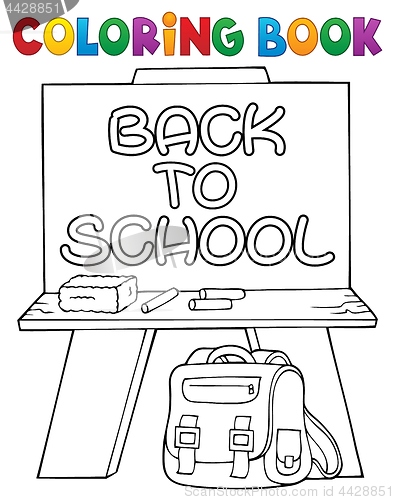 Image of Coloring book schoolboard topic 2