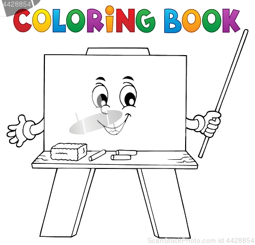 Image of Coloring book happy schoolboard theme 1