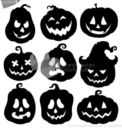 Image of Pumpkin silhouettes theme set 3