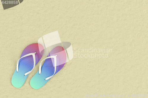 Image of Flip flops on sand