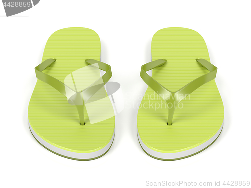 Image of Green flip flops