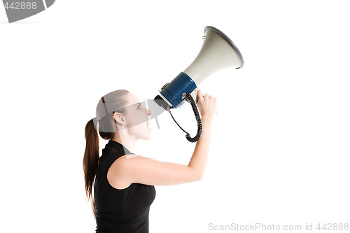 Image of Shouting businesswoman