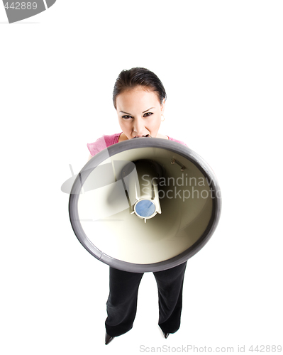 Image of Shouting businesswoman